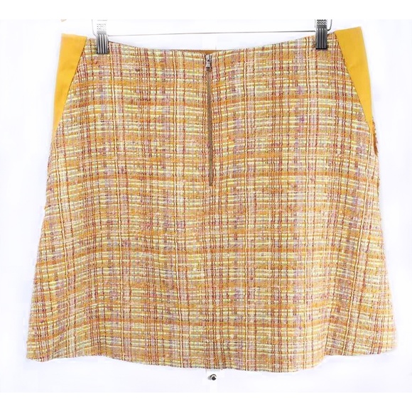 CARVEN Orange Boucle Tweed A-Line 2 Pocket Skirt - Picture 4 of 5